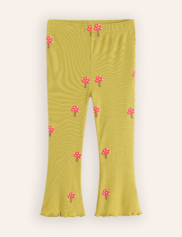 Mushroom Print Flared Leggings